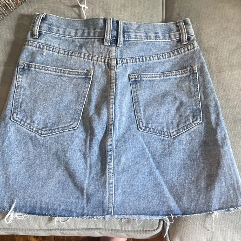 Petal & Pup Light Blue Distressed Denim Mini Skirt - Picture 2 of 3